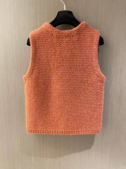 Orange double pocket vest