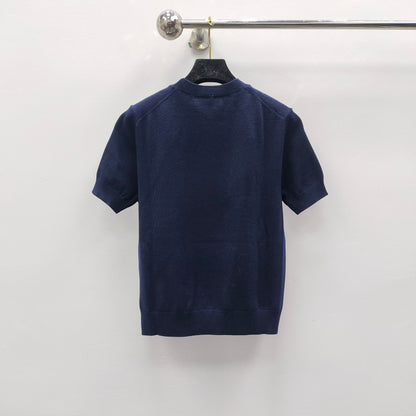 Crew neck knitted short sleeves