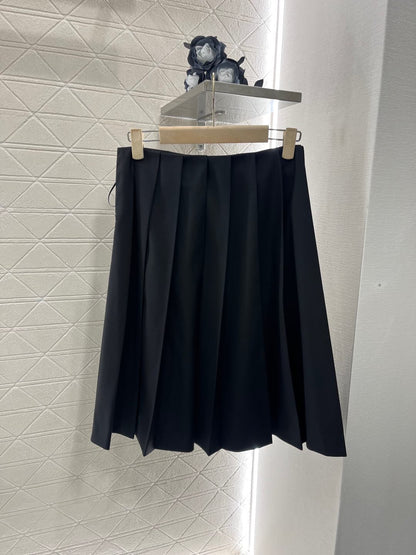 High-waisted pleated pleated skirt