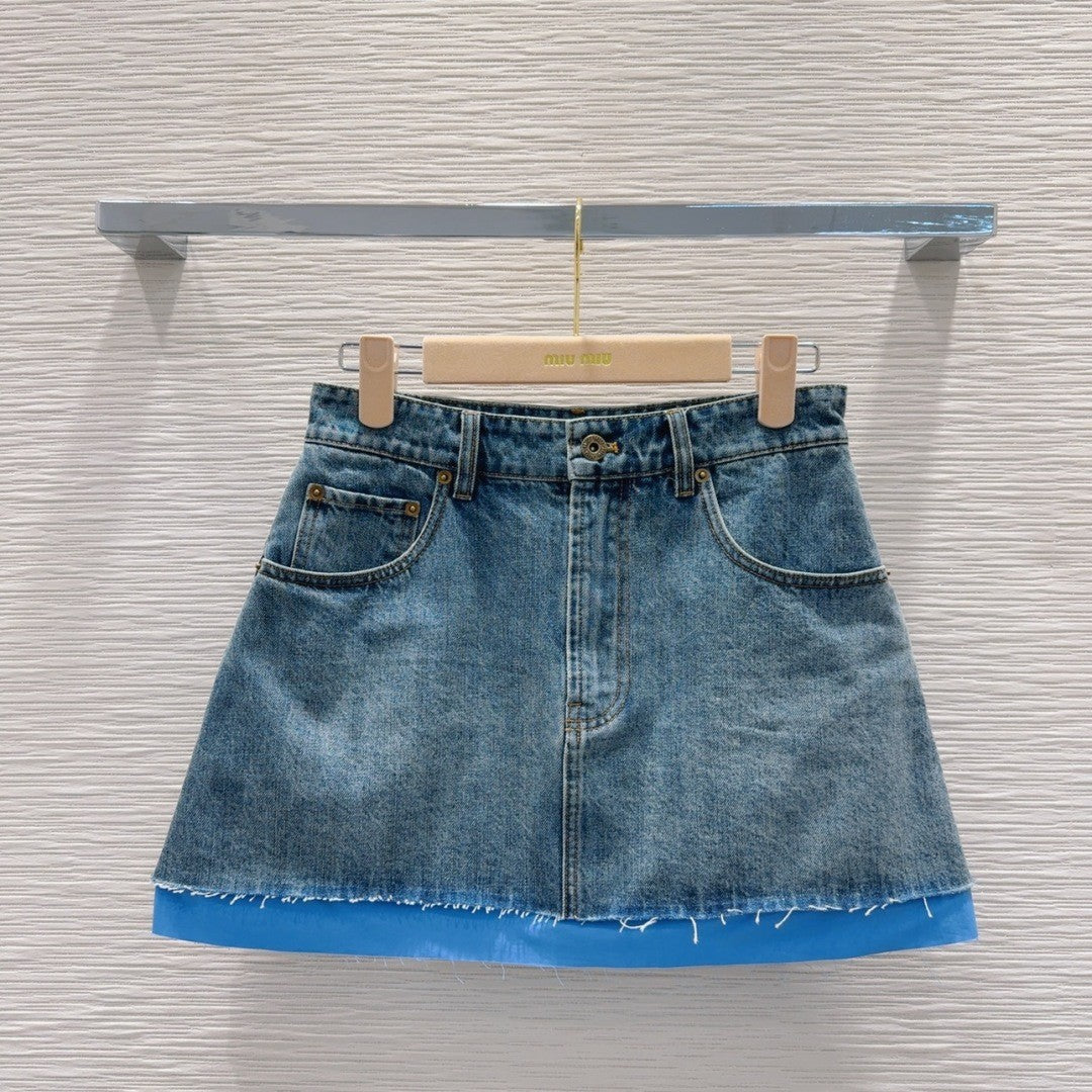 Denim denim skirt