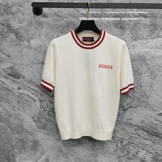 Knitted crew neck T-shirt