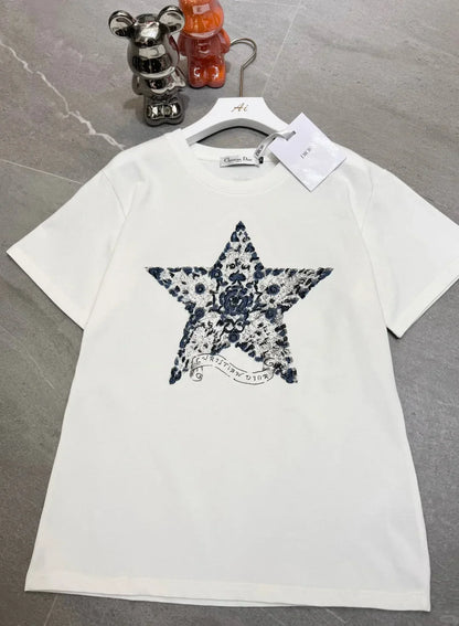 embroidered graphic T-shirt