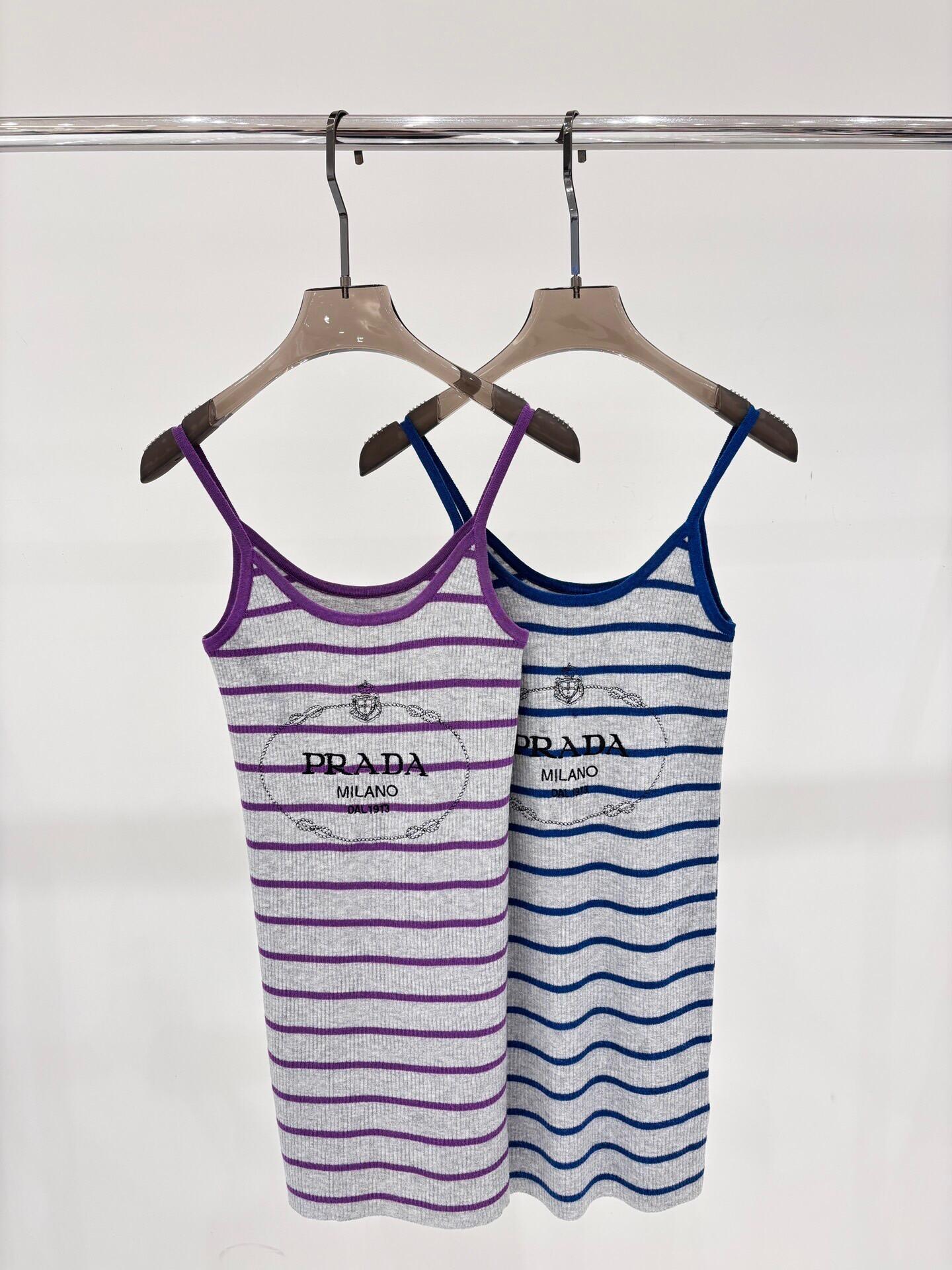 Knitted Wool Striped Tank Dress