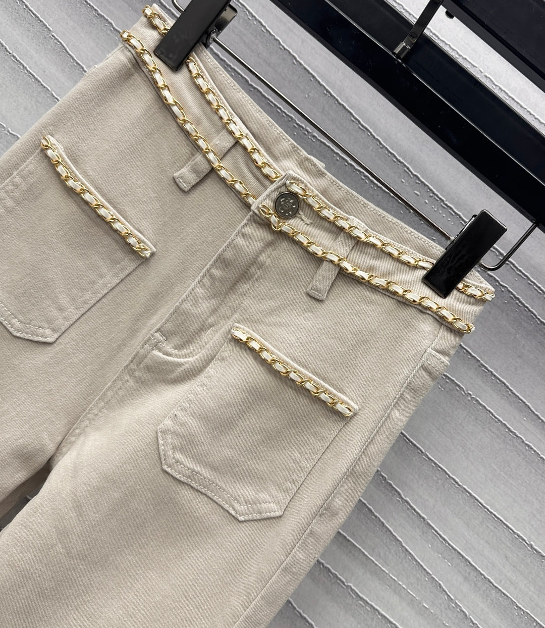 Heavy Duty Chain Denim Trousers