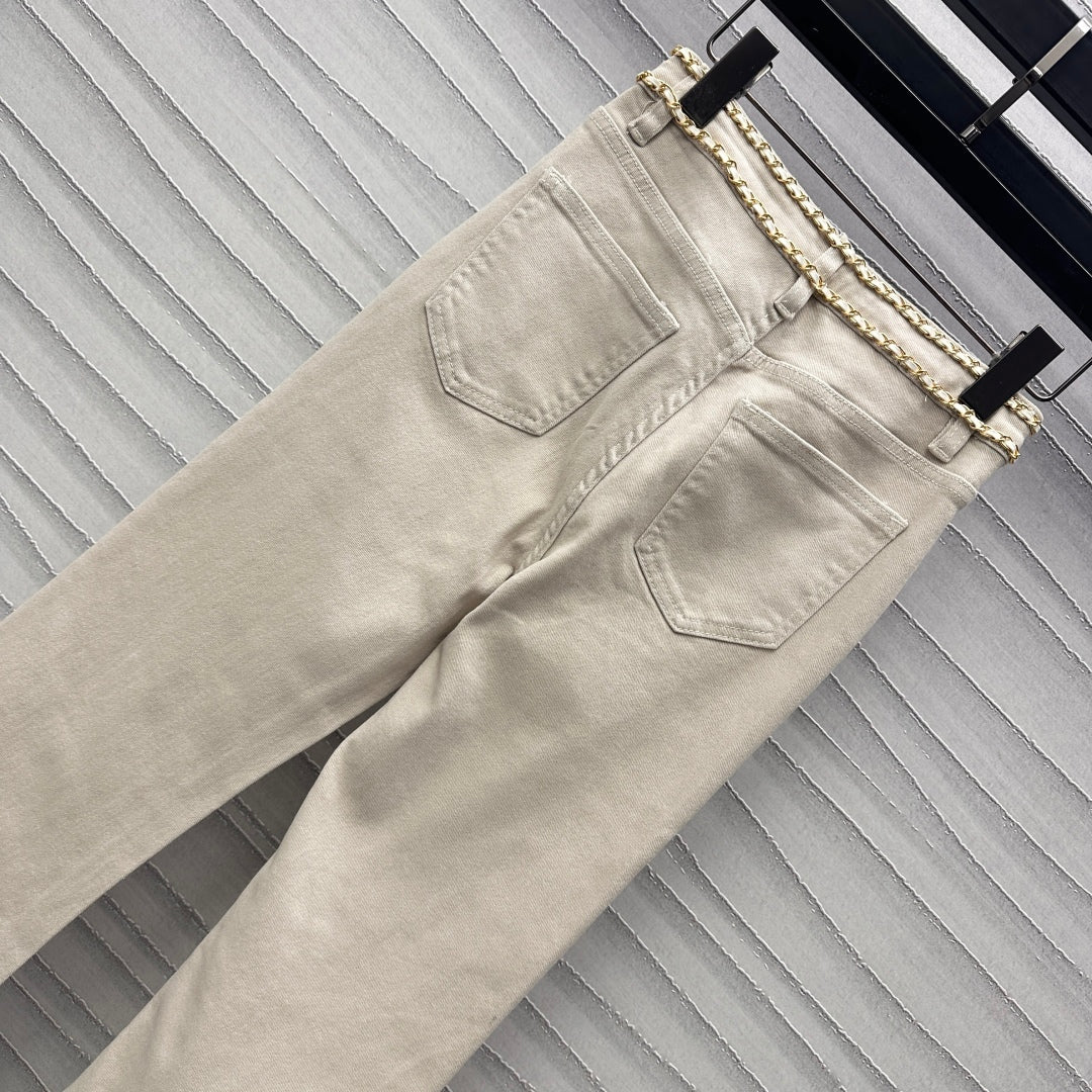 Heavy Duty Chain Denim Trousers