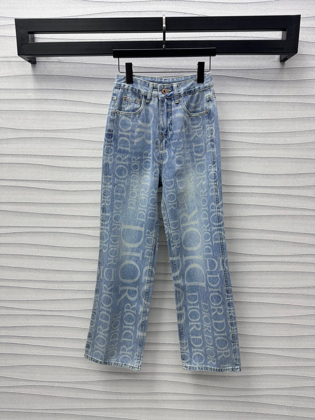 New Arrival Printed Denim Straight Leg Pants