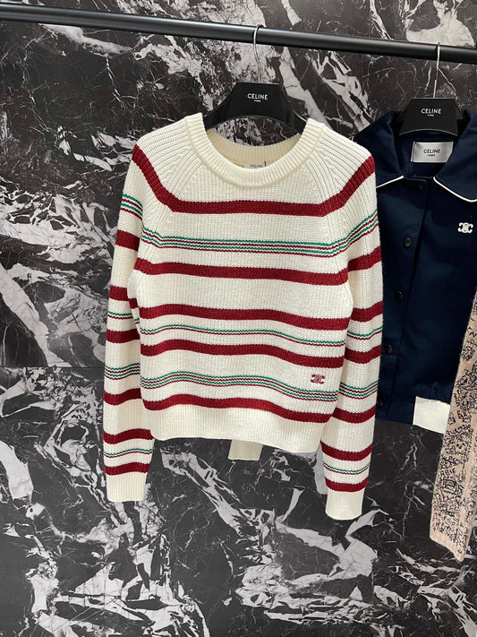 Contrast striped sweater