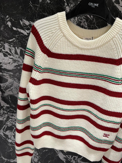 Contrast striped sweater