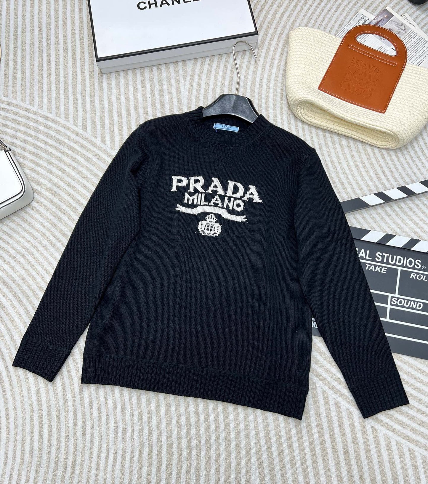 new logo letter knitted long sleeve