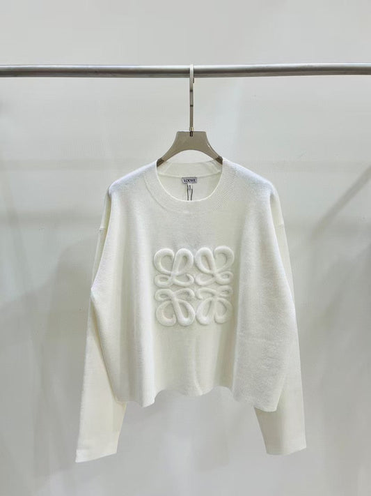 new three-dimensional letter knitted long sleeve