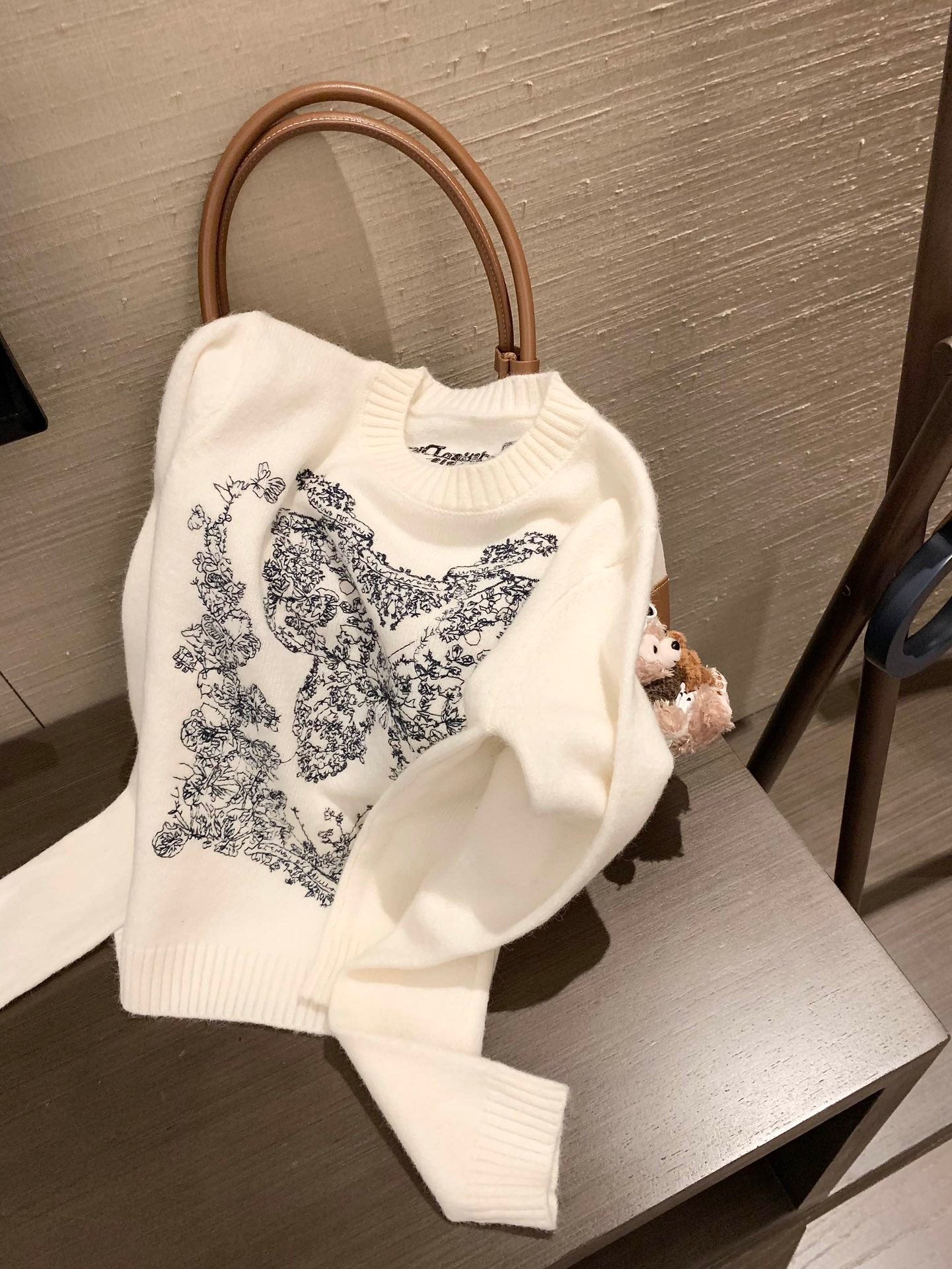 embroidered butterfly sweater