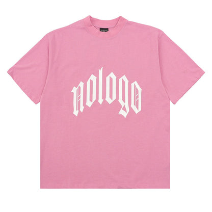 no logo letter hole graffiti print T-shirt