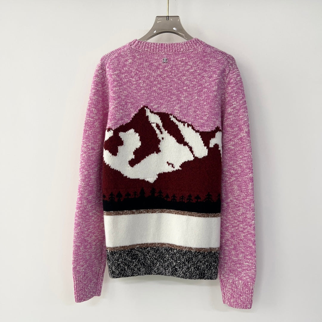 Alphabet Snow Mountain Sweater Ski Series New