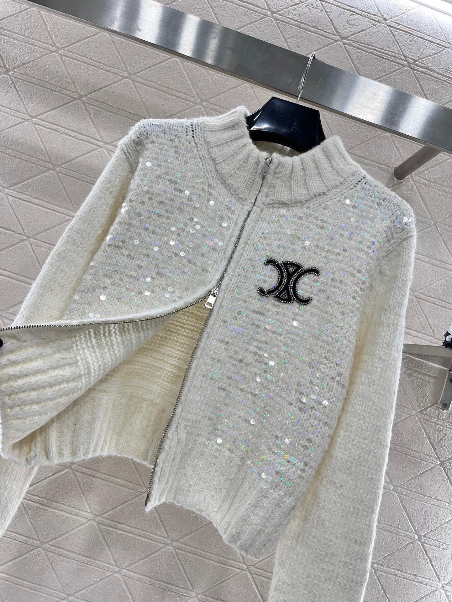 New ski collection Sequins zip cardigan jacket