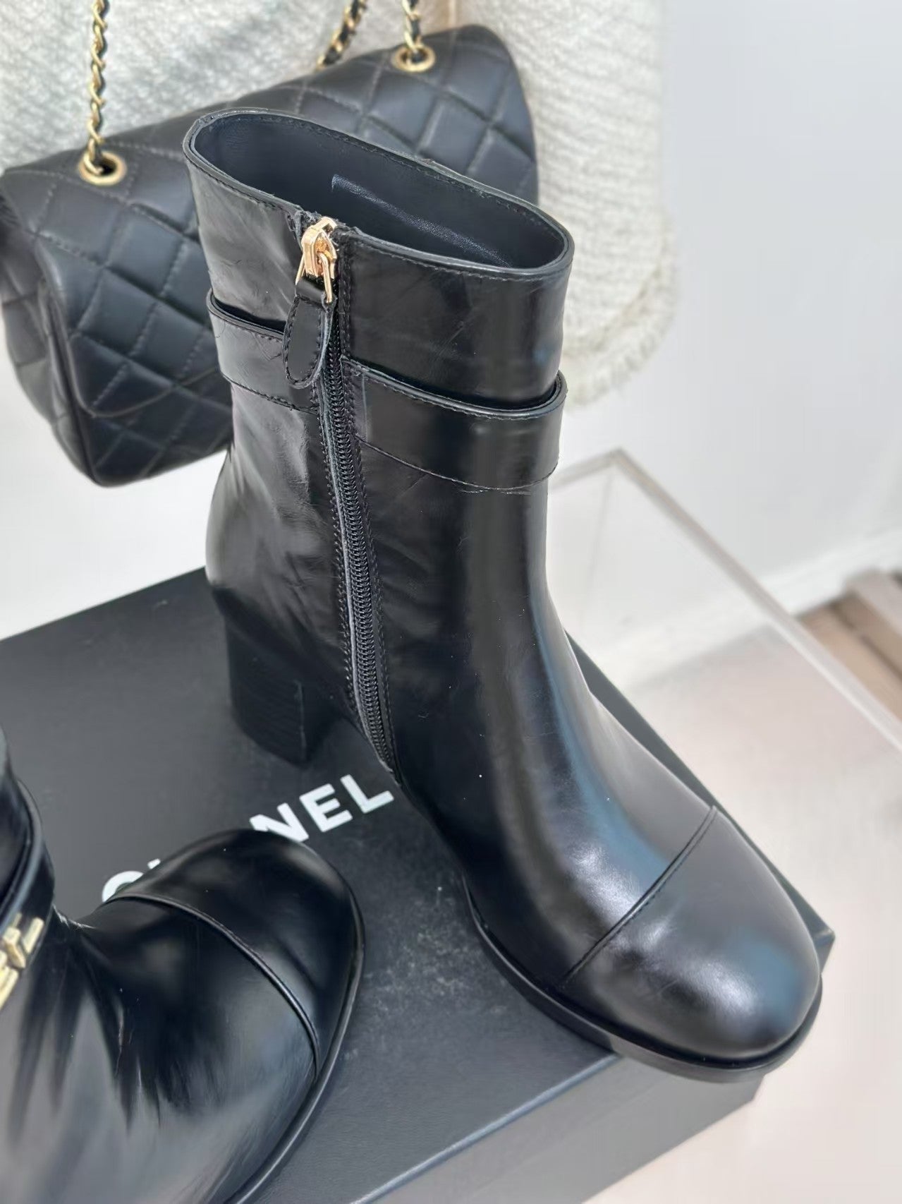 New Classic Logo High Heel Ankle Boots