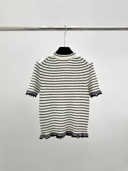 Knitted crew neck short sleeves