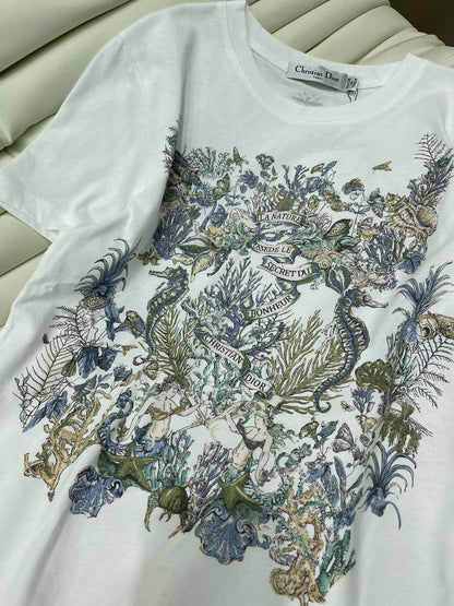 Forest print crew neck T-shirt