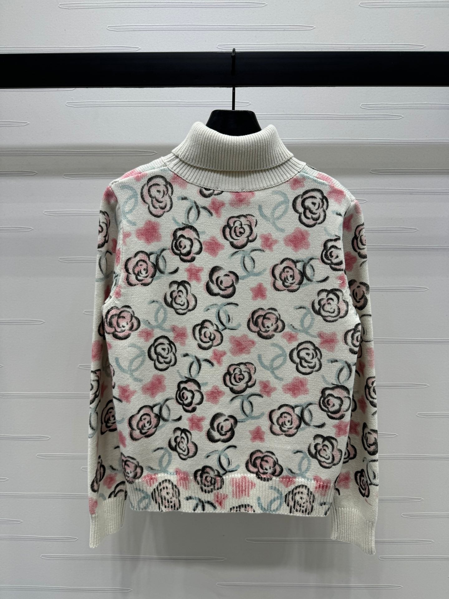 Floral Turtleneck Sweater