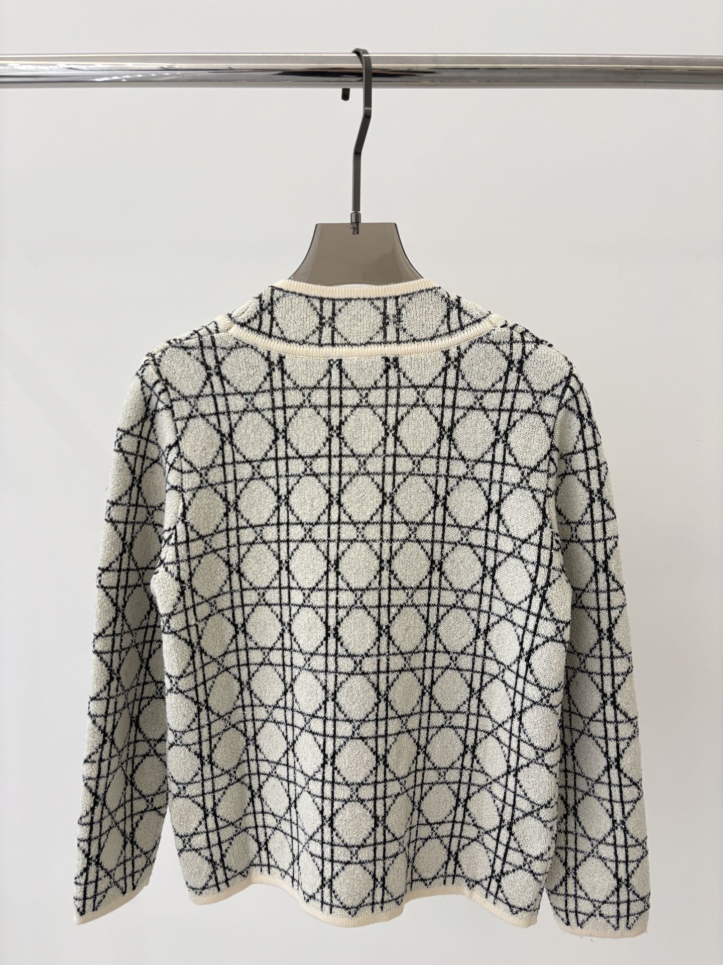 Diamond pattern retro simple knitted cardigan sweater