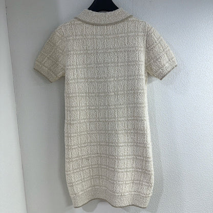 Money Pocket Button Knit Half Cardigan Dress