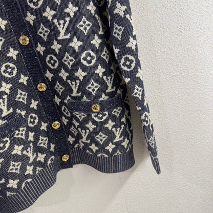 Monogram V-neck knitted cardigan