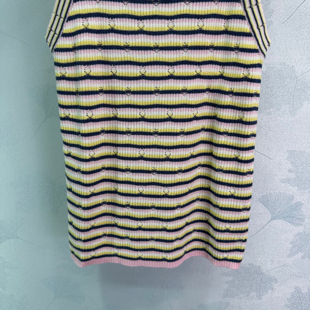 striped knitted vest