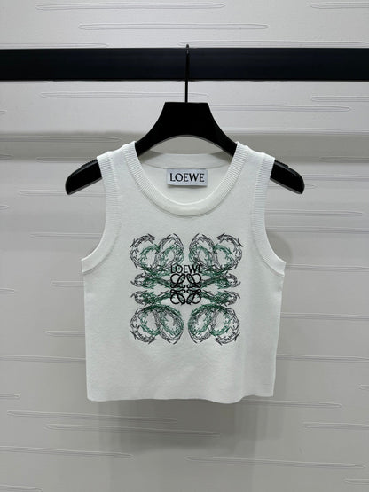 embroidered logo knitted vest