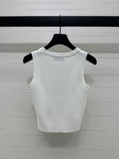 Inverted triangle logo knitted vest