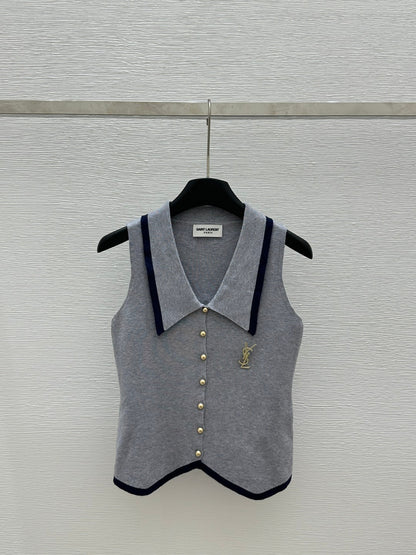 Lapel Single Breasted Knitted Vest