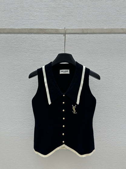 Lapel Single Breasted Knitted Vest