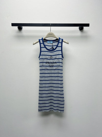 Knitted Wool Striped Tank Dress