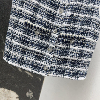 New arrival in early spring: Chanel style woven tweed vest