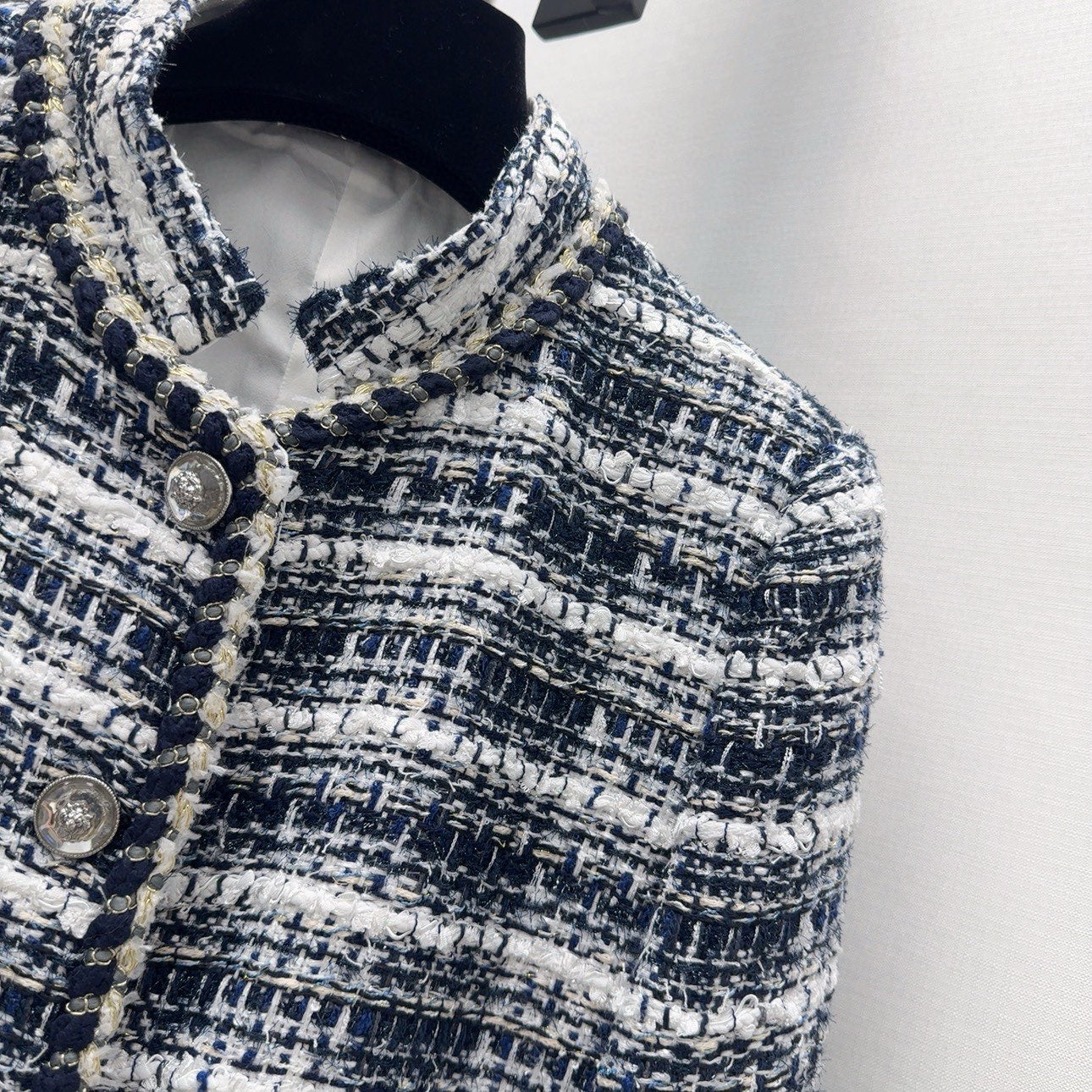 New arrival in early spring: Chanel-style woven tweed jacket