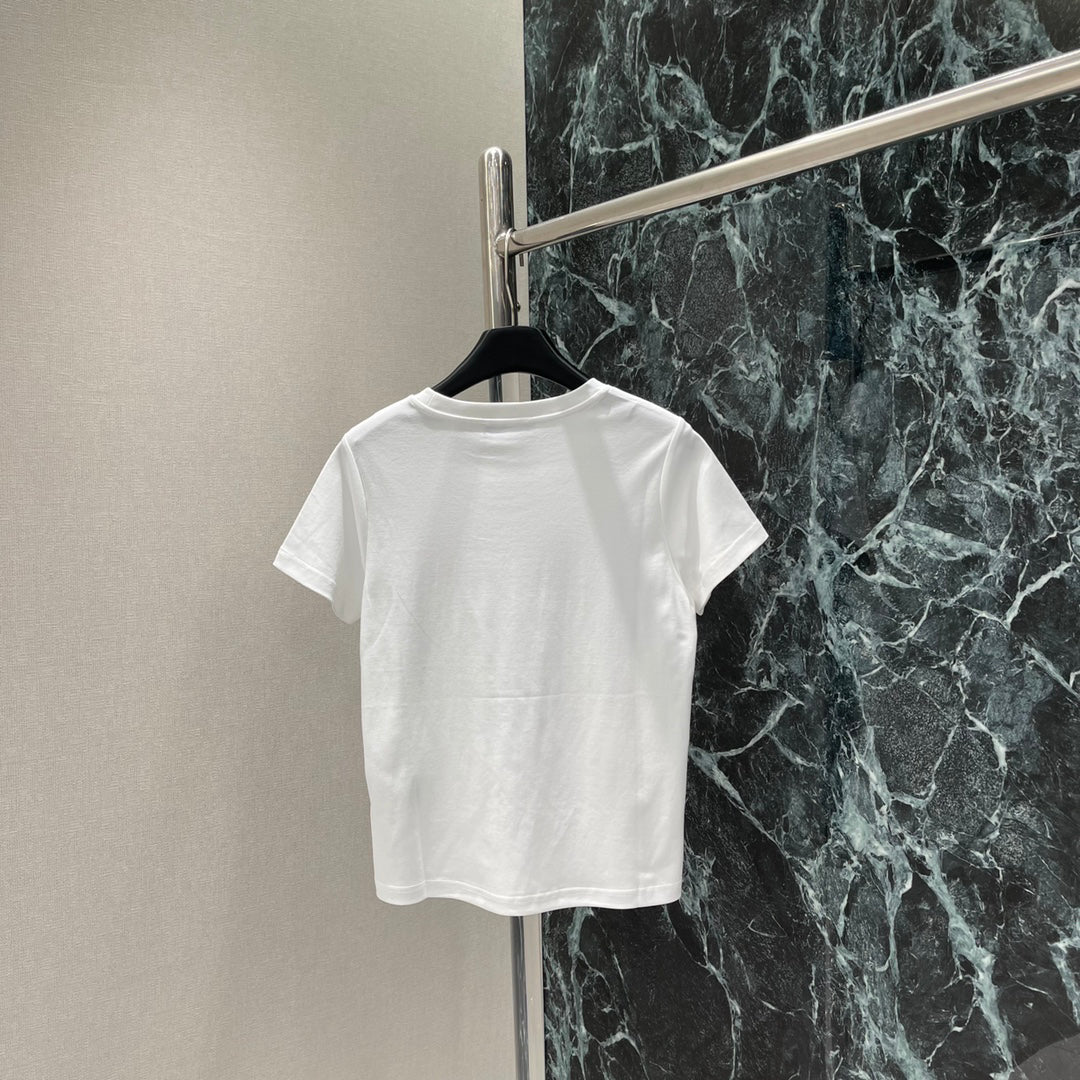 Round neck short sleeve T-shirt