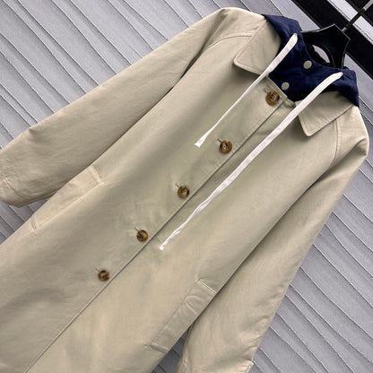 Reversible hooded trench coat