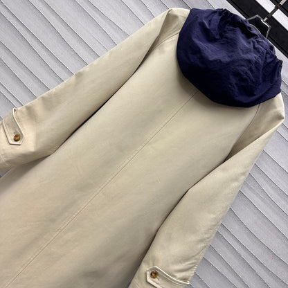 Reversible hooded trench coat