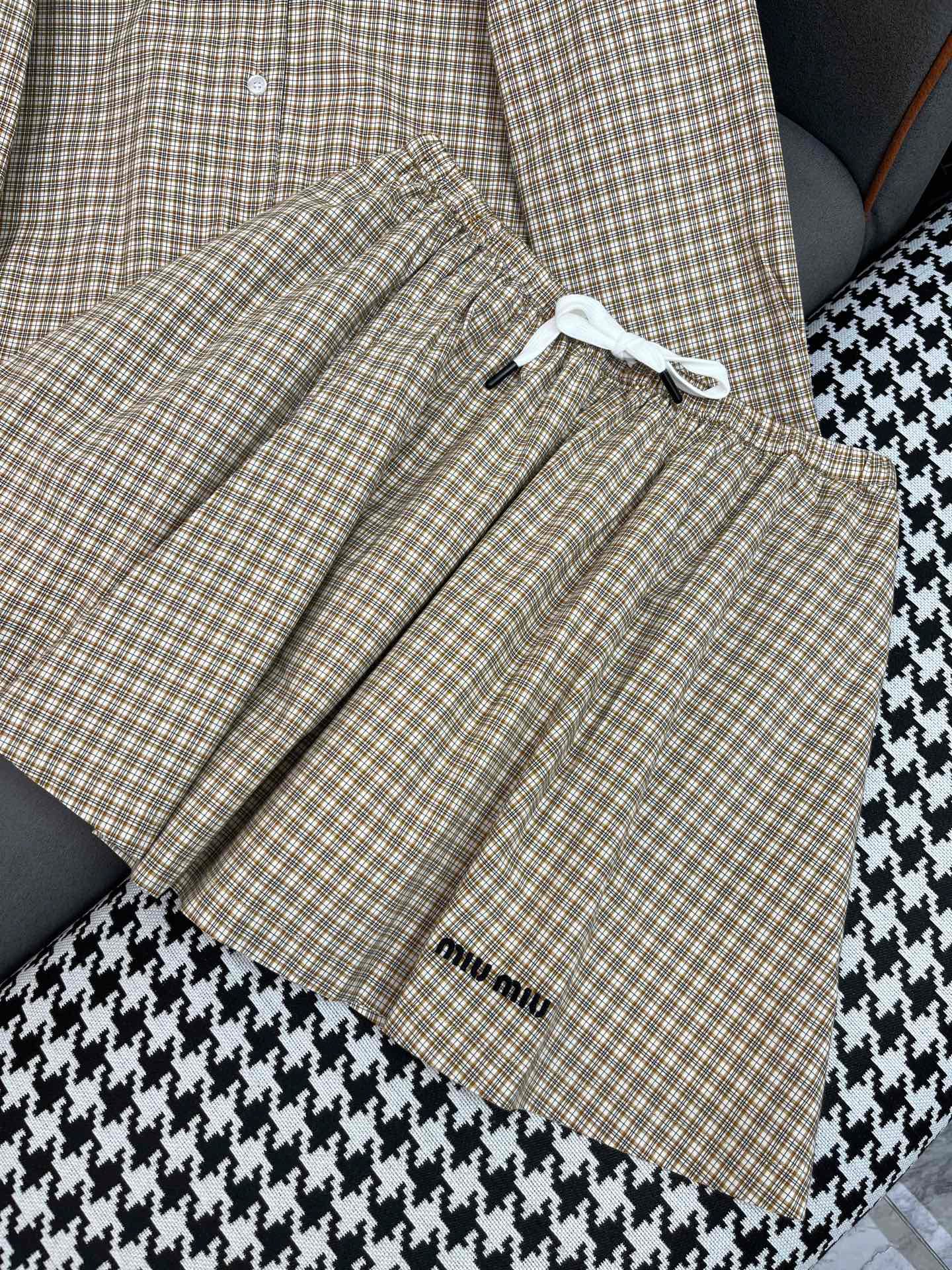 25ss new plaid shirt + skirt suit