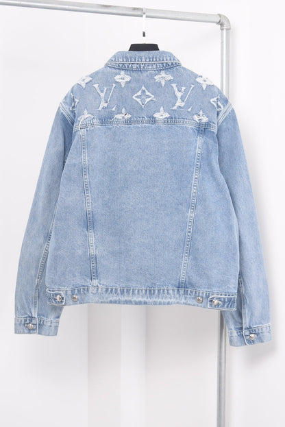 Clouds Cutout Ripped Denim Jacket