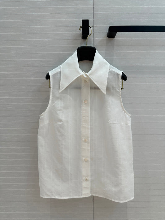 French Simple Sleeveless Shirt