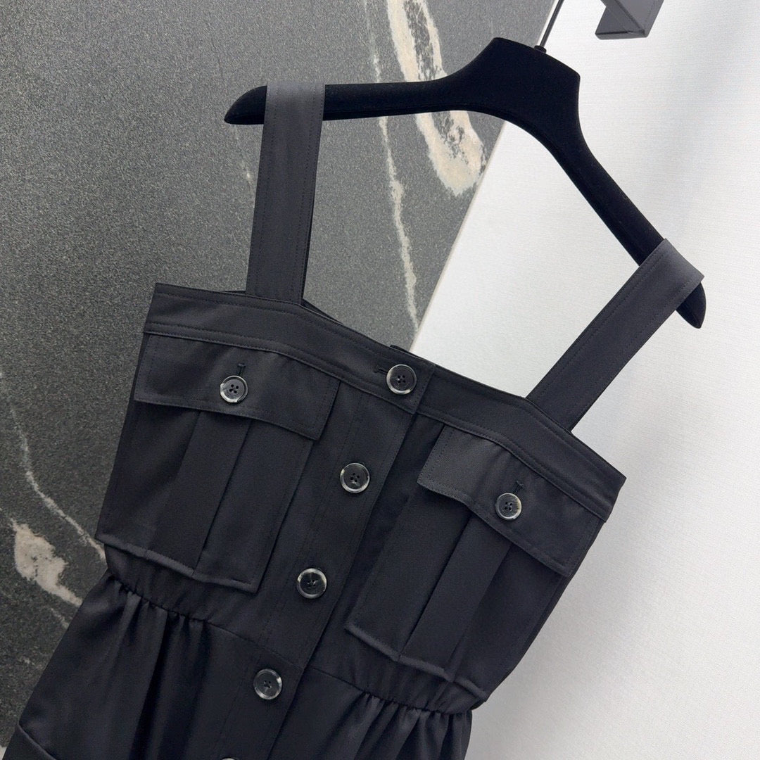 Spring and summer new workwear style suspender tube top dress