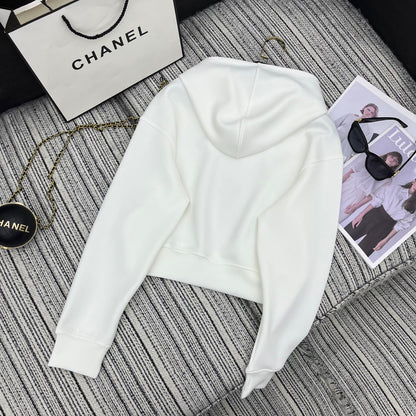 New style letter hot diamond hooded short sweatshirt + skirt suit