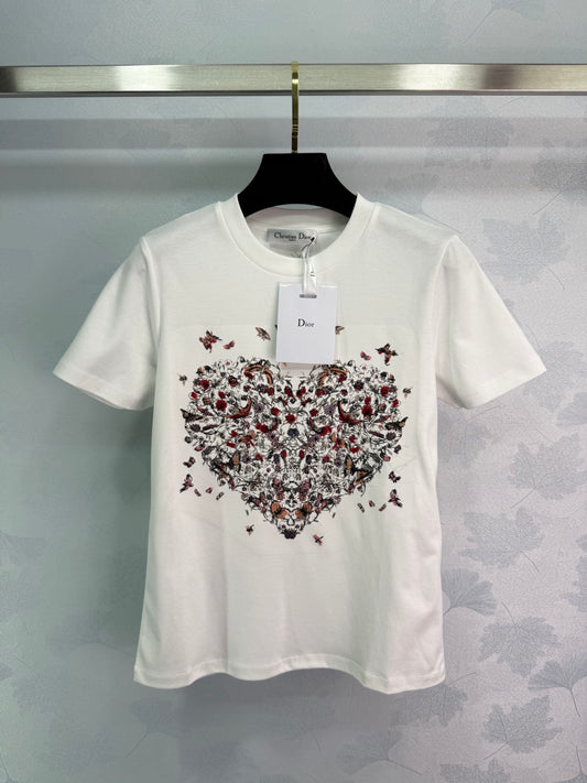 New arrival heart embroidered shirt