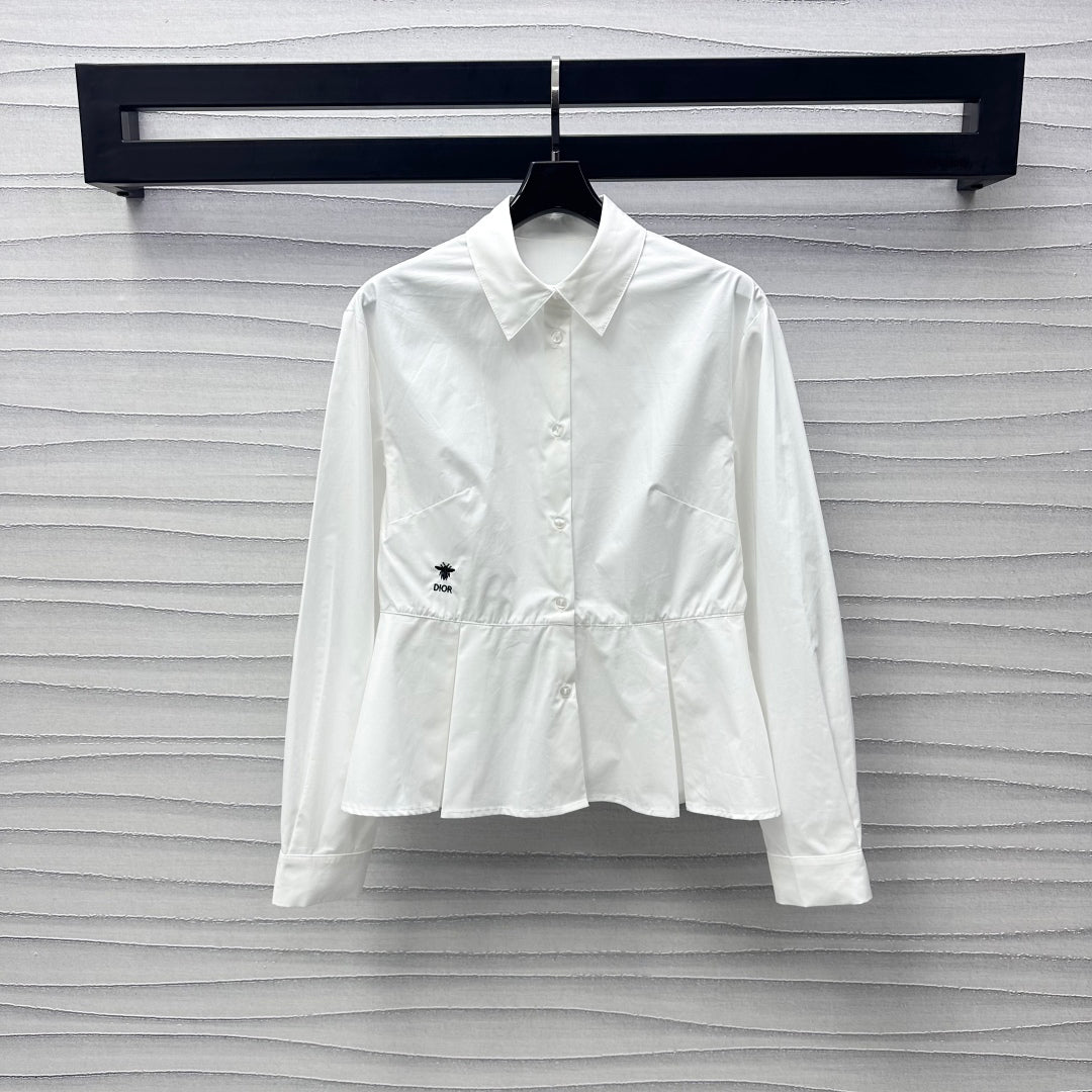 Lapel slim-fit long-sleeved shirt