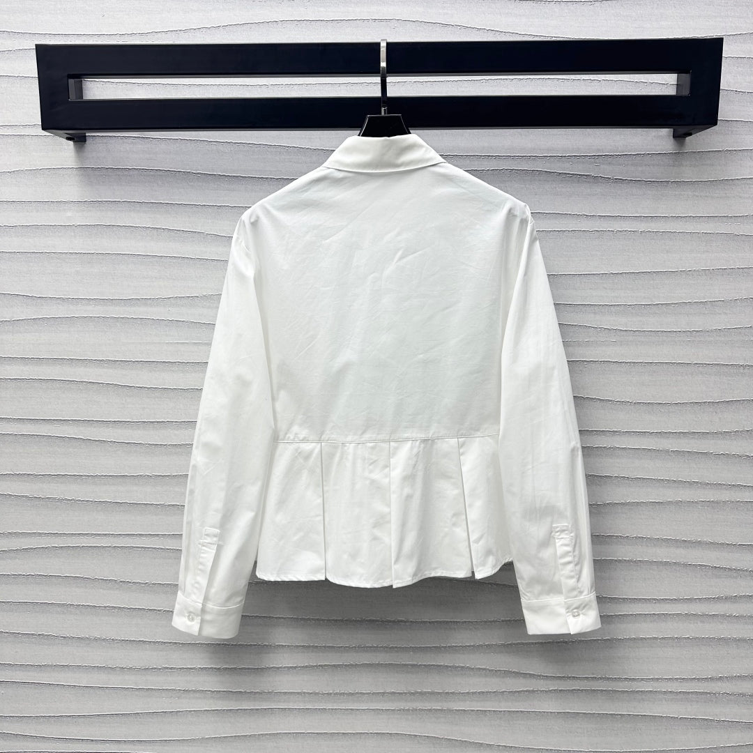 Lapel slim-fit long-sleeved shirt