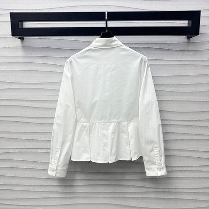 Lapel slim-fit long-sleeved shirt