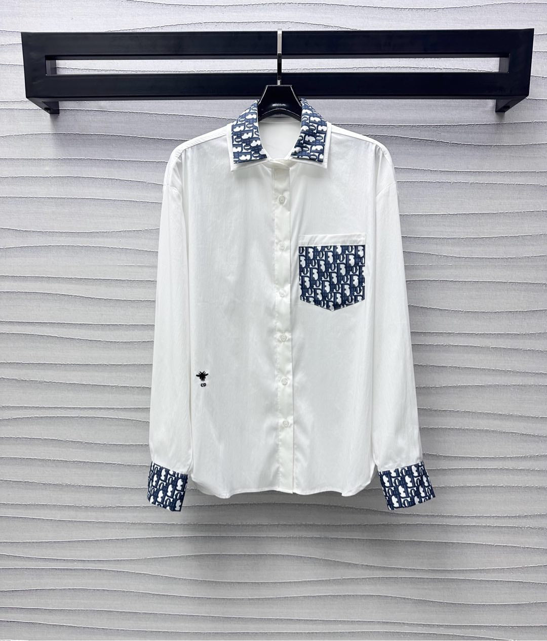 Double collar patchwork shirt