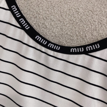 Customized Letter Jacquard Striped Suspender Dress