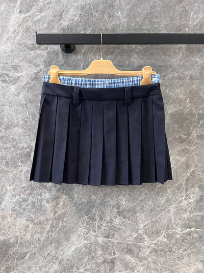 New Spring and Summer Plaid Pleated Skirt