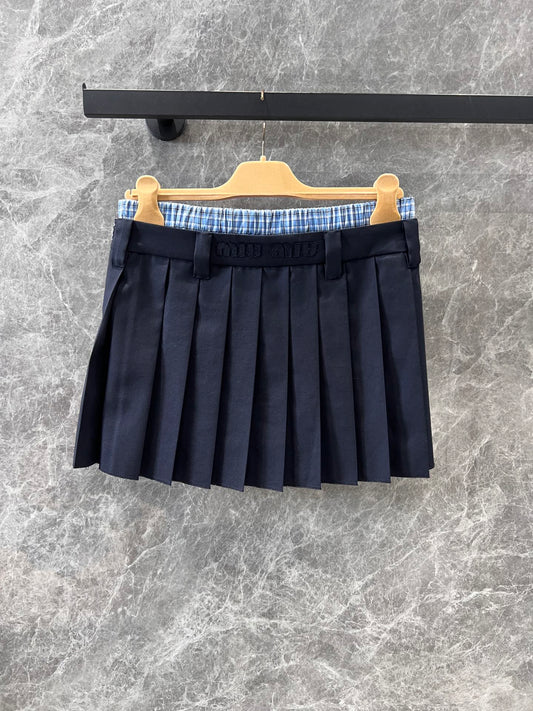 New Spring and Summer Plaid Pleated Skirt