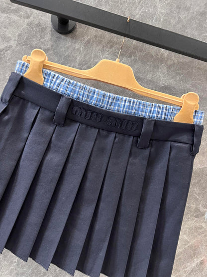 New Spring and Summer Plaid Pleated Skirt